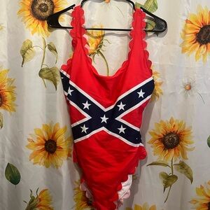 Bold Red and Blue Women's One Piece Swimsuit